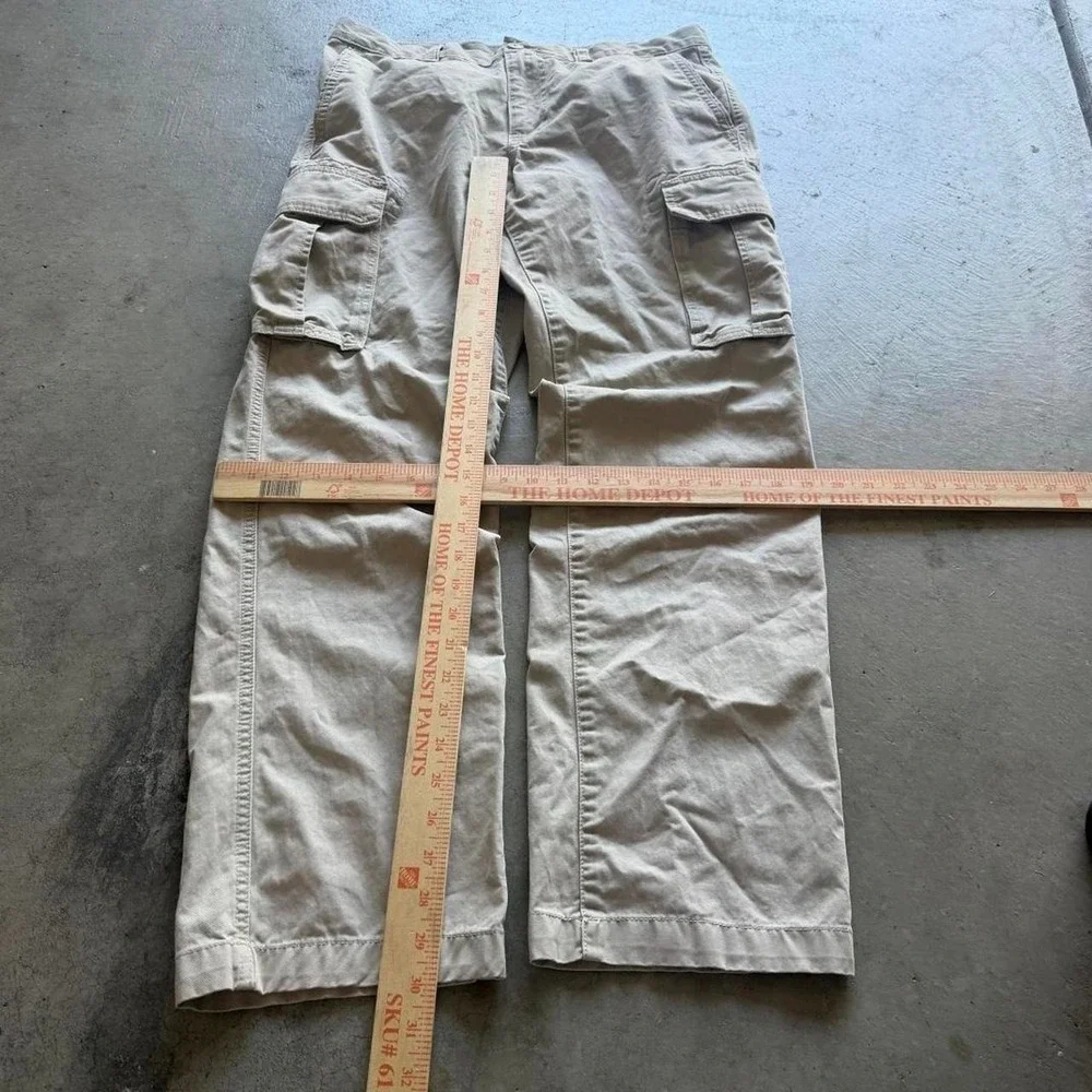34x30 Tan Baggy Wide Leg Cargo Pants Y2K 2000s Vintage